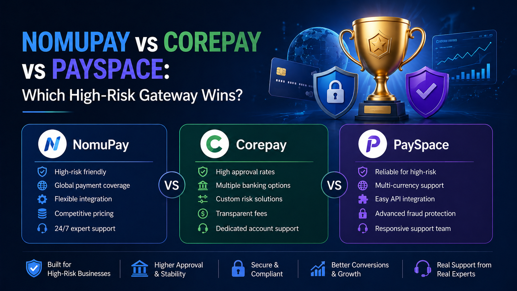 Nomupay vs Corepay vs PaySpace: Which High-Risk Gateway Wins?