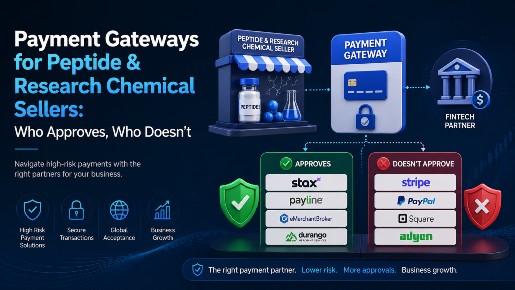 Payment Gateways for Peptide & Research Chemical Sellers: Who Approves, Who Doesn’t