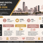 Infographic showing fintech and digital landscape of Belarus in 2026 with key stats, digital payments, crypto regulation, High-Tech Park, and government-led digital transformation themes in a modern corporate layout.