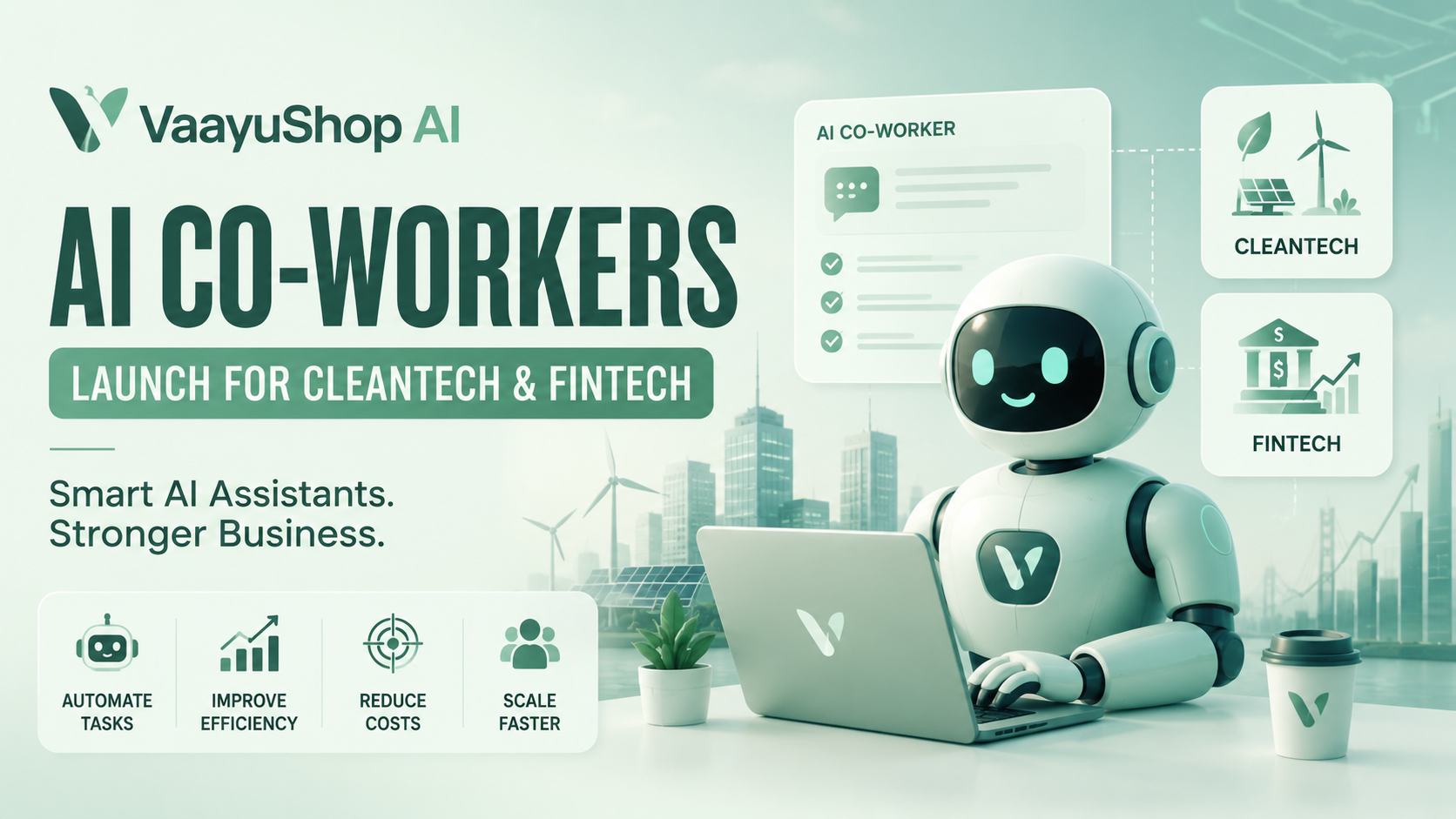 VaayuShop AI co-workers launch for cleantech and fintech sectors