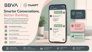 BBVA ChatGPT banking concept showing AI-powered banking services, conversational finance, and digital banking technology.