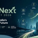 Futuristic ETBFSI FinNext Summit 2026 banner showcasing India’s fintech growth with digital finance, AI, cybersecurity, and smart city visuals in a modern corporate design.