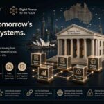 Tokenized asset markets concept showing blockchain finance, digital banking systems, and financial technology infrastructure.