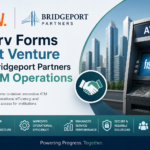 Fiserv ATM operations partnership concept showing banking infrastructure, ATM services, and financial technology systems.
