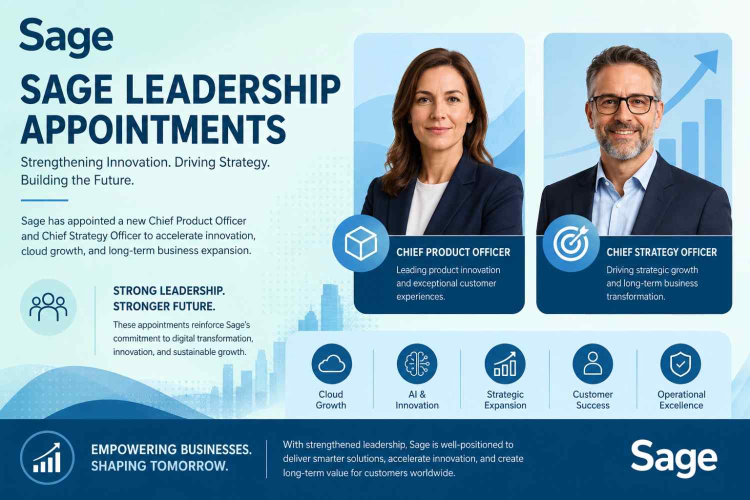 Sage Recruits New Chief Product Officer and Chief Strategy Officer