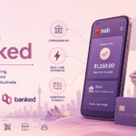 Illustration of NAB acquiring Banked with visuals representing open banking, real-time payments, embedded finance, and digital banking technology in Australia.