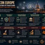 Stablecon Europe concept showing stablecoin infrastructure and digital finance innovation in Europe.