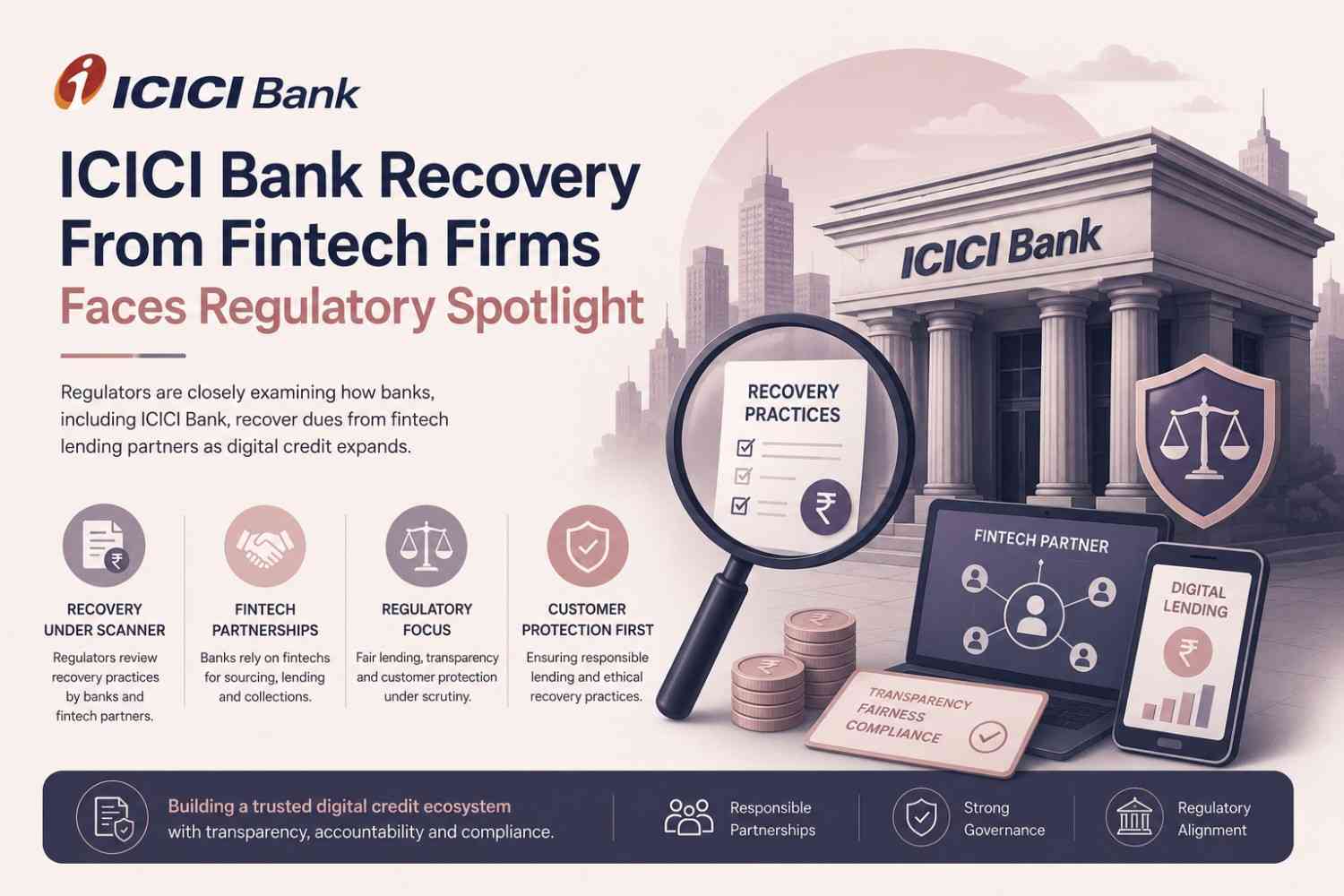 ICICI Bank Recovery From Fintech Firms Faces Regulatory Spotlight