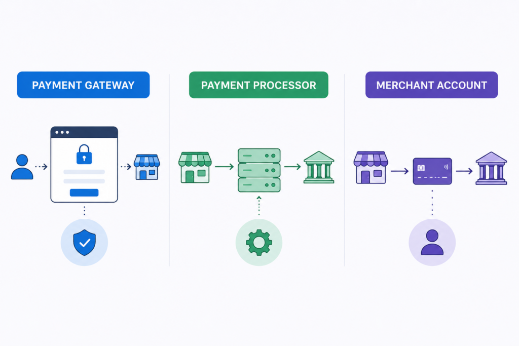 Payment Gateway vs Payment Processor vs Merchant Account: What’s the Difference?